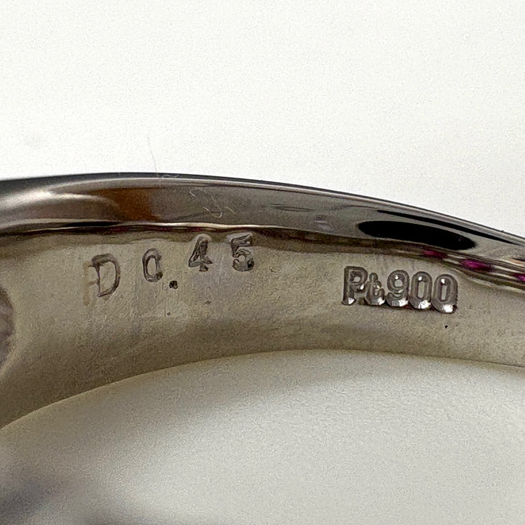ルビー デザインリング プラチナ 指輪 メレダイヤ リング 9.5号 Pt900 ルビー ダイヤモンド レディース 【中古】nbjwl