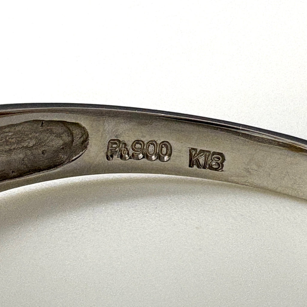 ダイヤモンド デザインリング プラチナ YG イエローゴールド 指輪 リング 19号 Pt900 K18 ダイヤモンド メンズ ノンブランドジュエリー 【中古】nbjwl