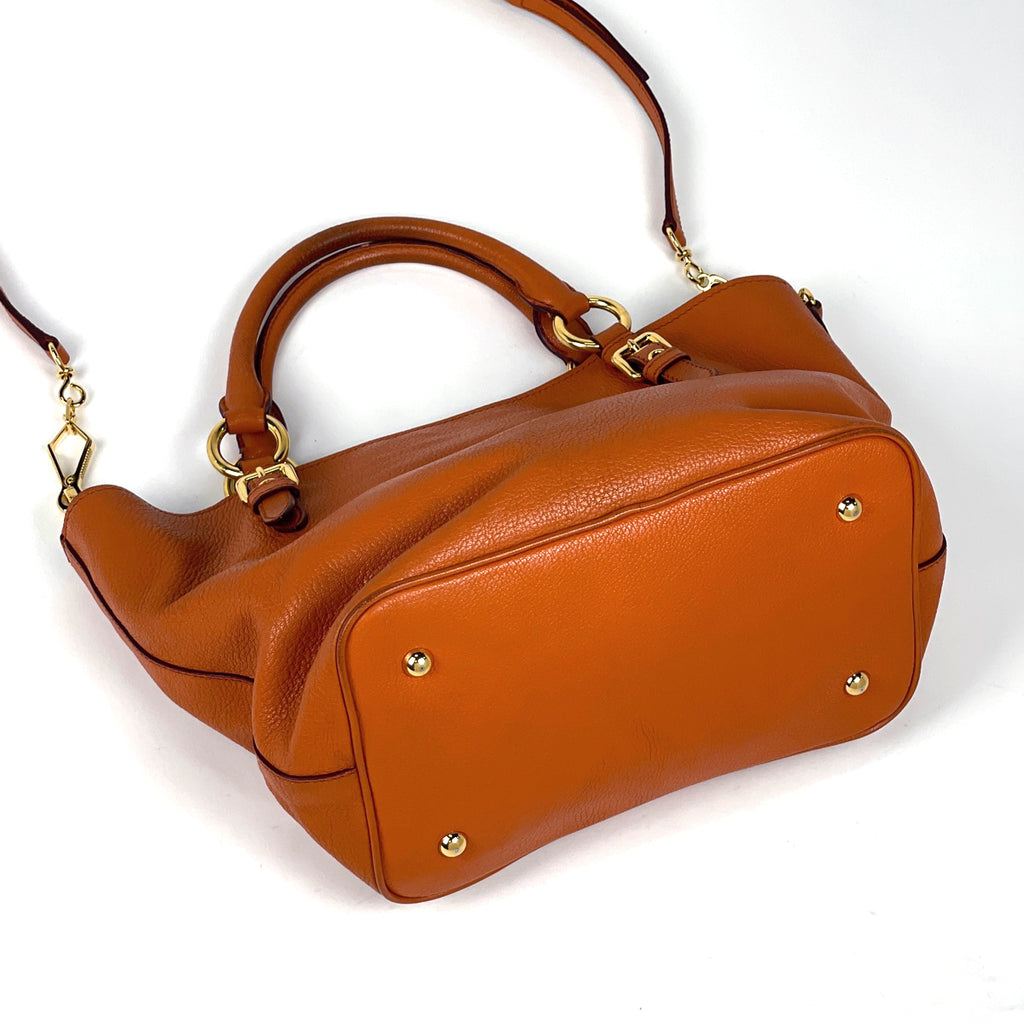 ミュウ ミュウ ロゴ ハンドバッグ 2WAY ショルダーバッグ ハンドバッグ レザー オレンジ レディース 【中古】brbag