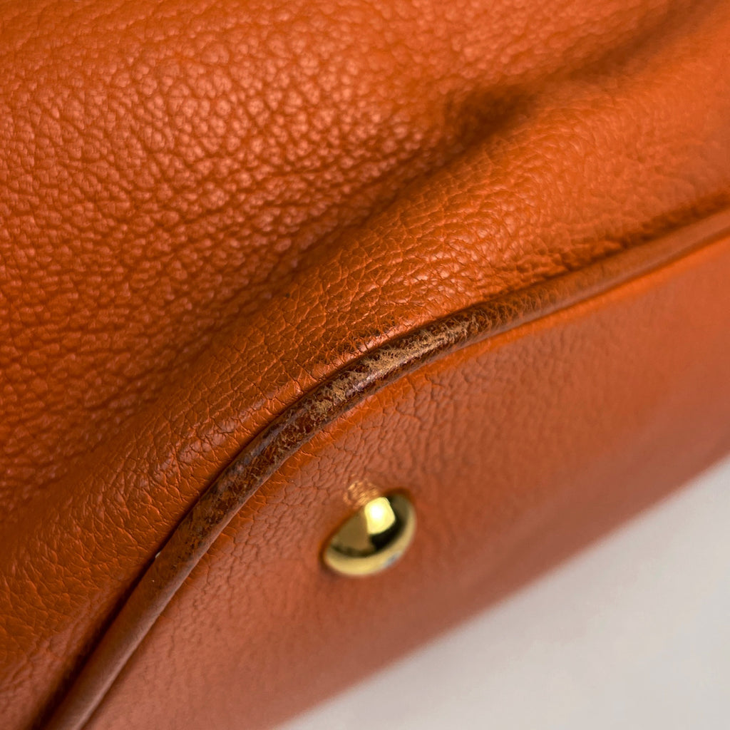 ミュウ ミュウ ロゴ ハンドバッグ 2WAY ショルダーバッグ ハンドバッグ レザー オレンジ レディース 【中古】brbag