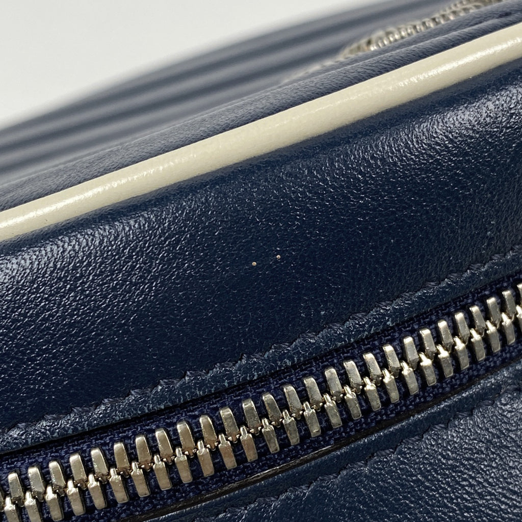 グッチ GGマーモント チェーン ショルダーバッグ ラウンド ミニ ショルダーバッグ レザー ネイビー 550154 レディース 【中古】brbag