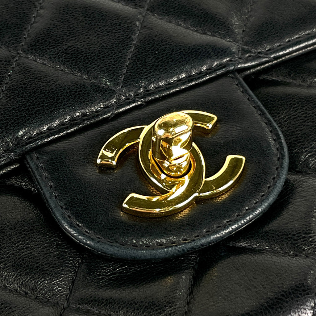 シャネル マトラッセ シングルフラップ チェーン ショルダーバッグ ココマーク ショルダーバッグ レザー ブラック マトラッセ25 レディース 【中古】brbag