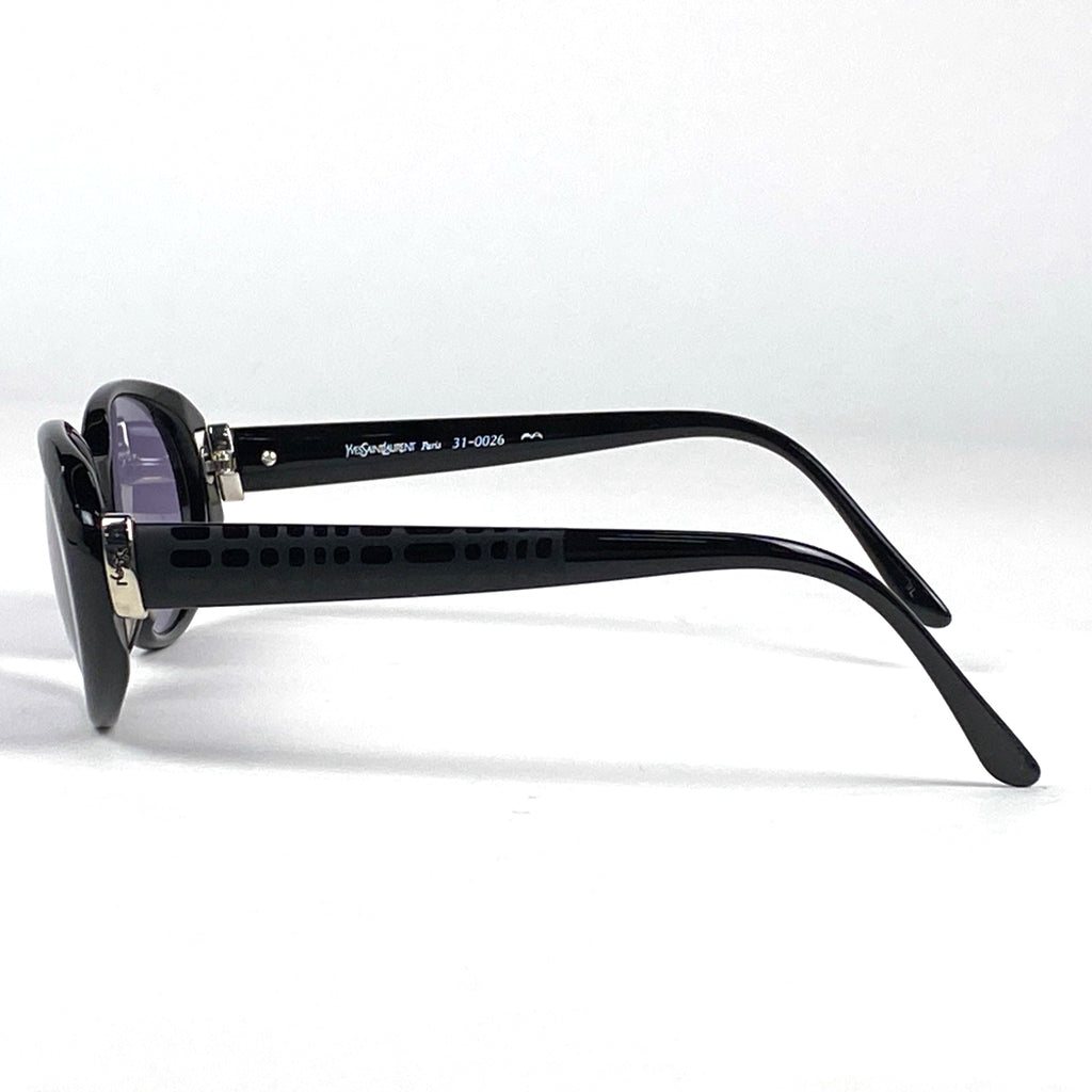 イヴ・サンローラン ロゴ サングラス アイウェア サングラス プラスチック ブラック レディース 【中古】brbag