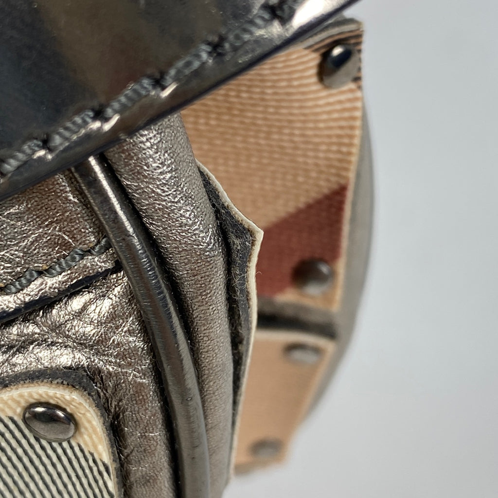 バーバリー チェック柄 ショルダーバッグ ワンショルダー 巾着型 ショルダーバッグ レザー ベージュ レディース 【中古】brbag