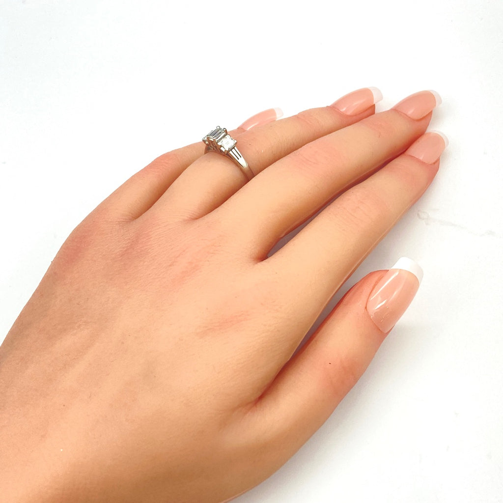 ダイヤモンド デザインリング プラチナ 指輪 リング 11号 Pt900 ダイヤモンド レディース 【中古】nbjwl