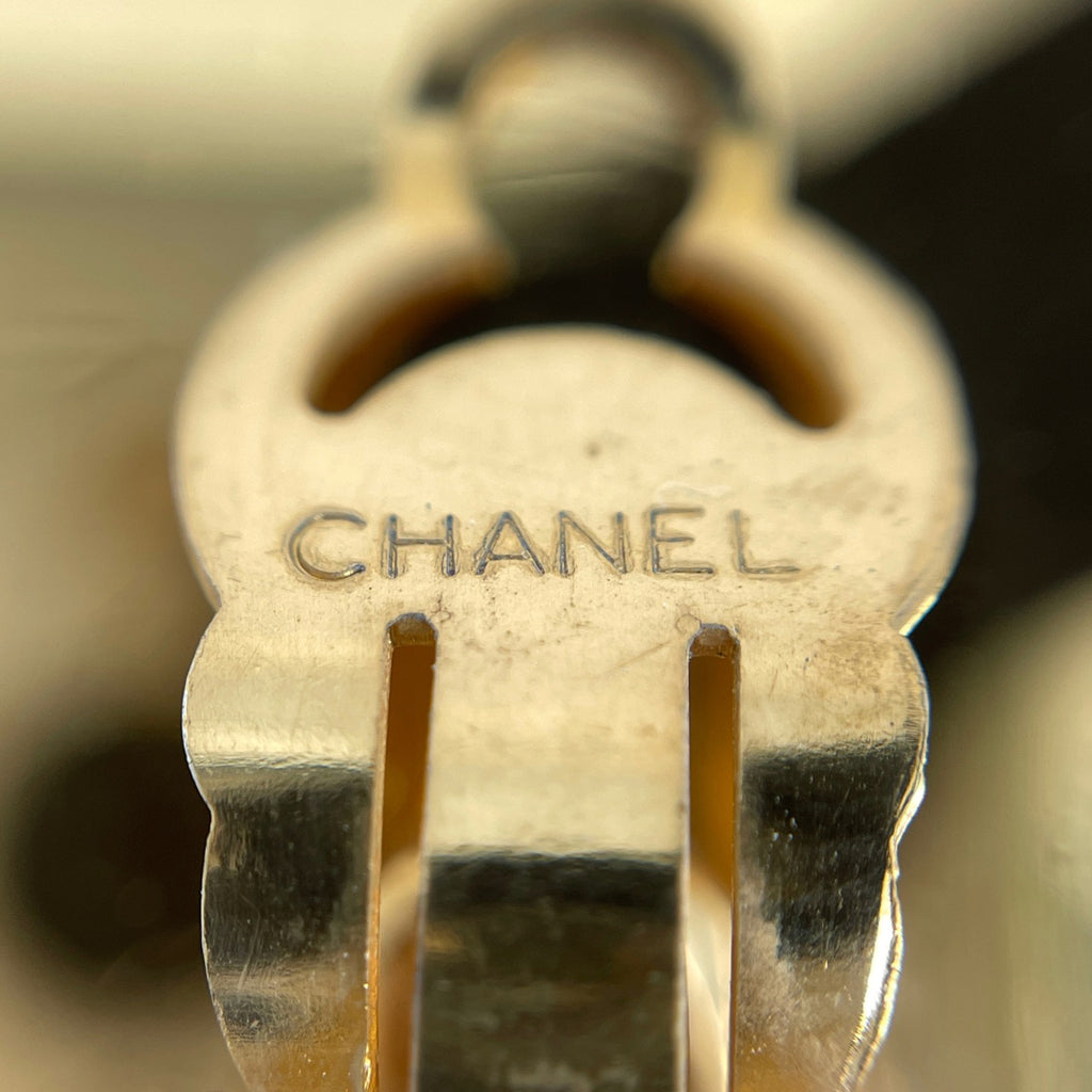 シャネル ココマーク ラウンド イヤリング CC イヤリング GP ゴールド ブラック レディース 【中古】bracc