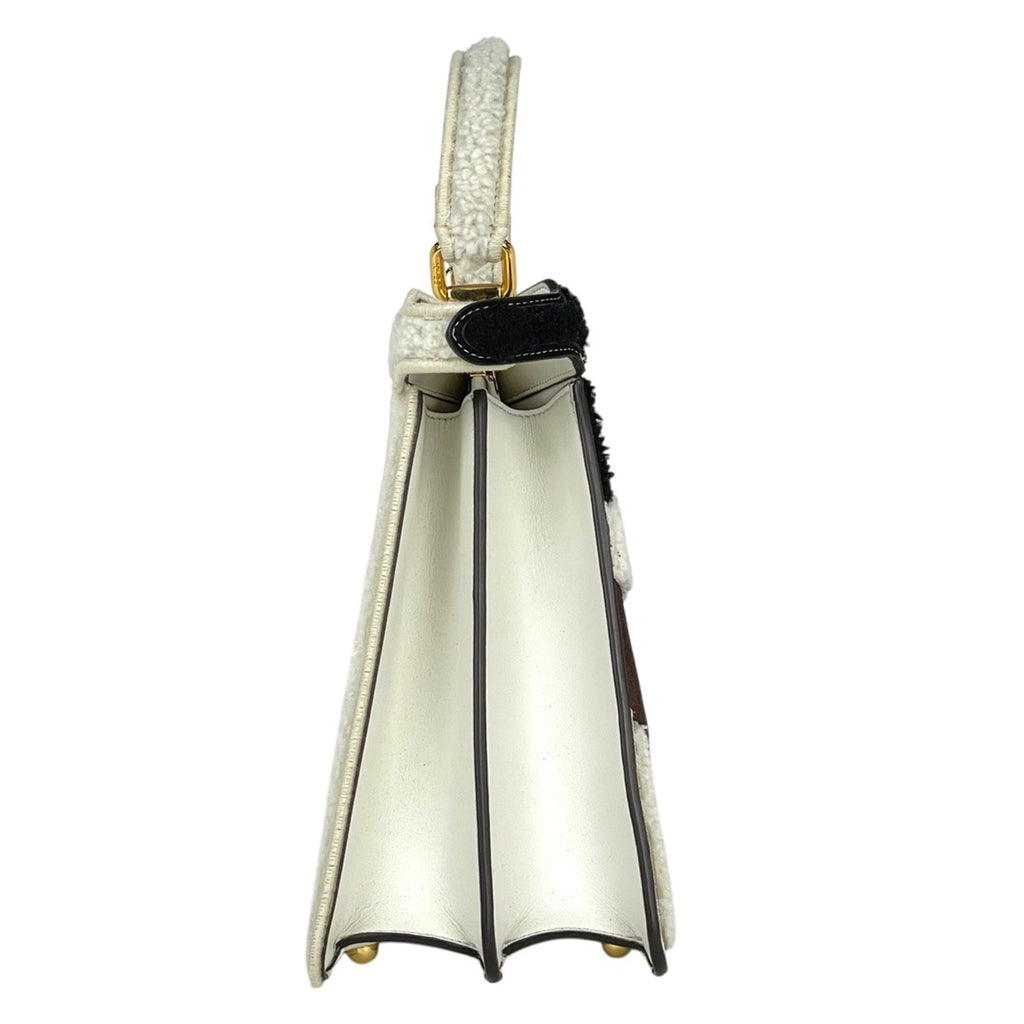 フェンディ ピーカブー アイシーユー ミディアム ハンドバッグ 2WAY ショルダーバッグ ムートン ハンドバッグ レザー ホワイト 8BN321 レディース 【中古】brbag