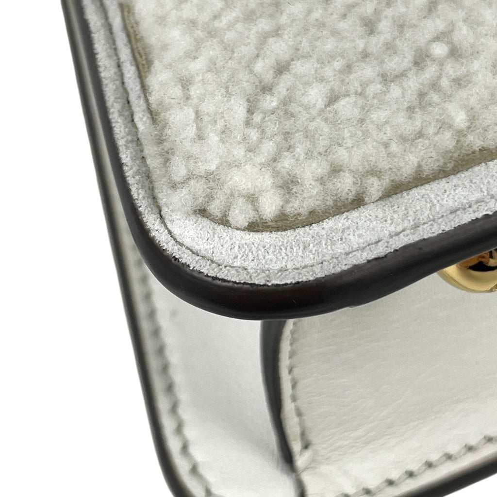 フェンディ ピーカブー アイシーユー ミディアム ハンドバッグ 2WAY ショルダーバッグ ムートン ハンドバッグ レザー ホワイト 8BN321 レディース 【中古】brbag