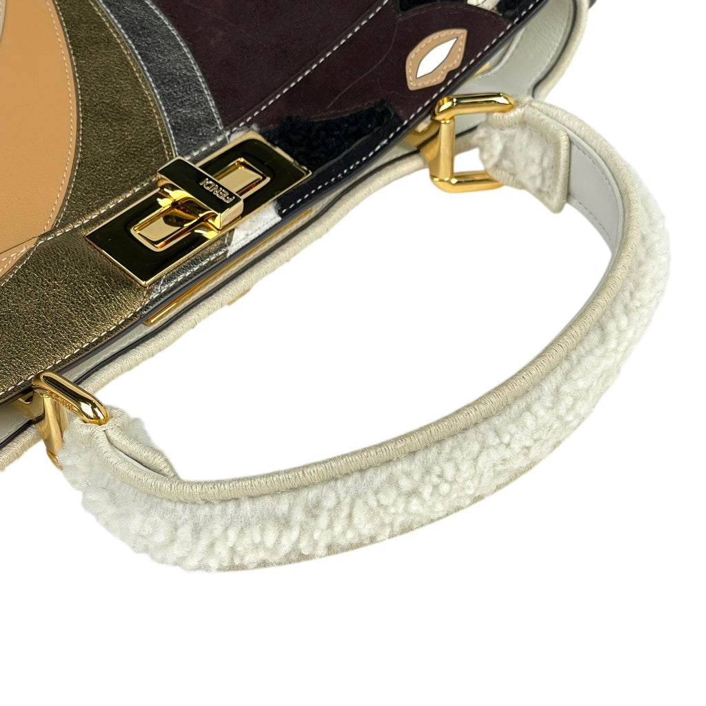 フェンディ ピーカブー アイシーユー ミディアム ハンドバッグ 2WAY ショルダーバッグ ムートン ハンドバッグ レザー ホワイト 8BN321 レディース 【中古】brbag