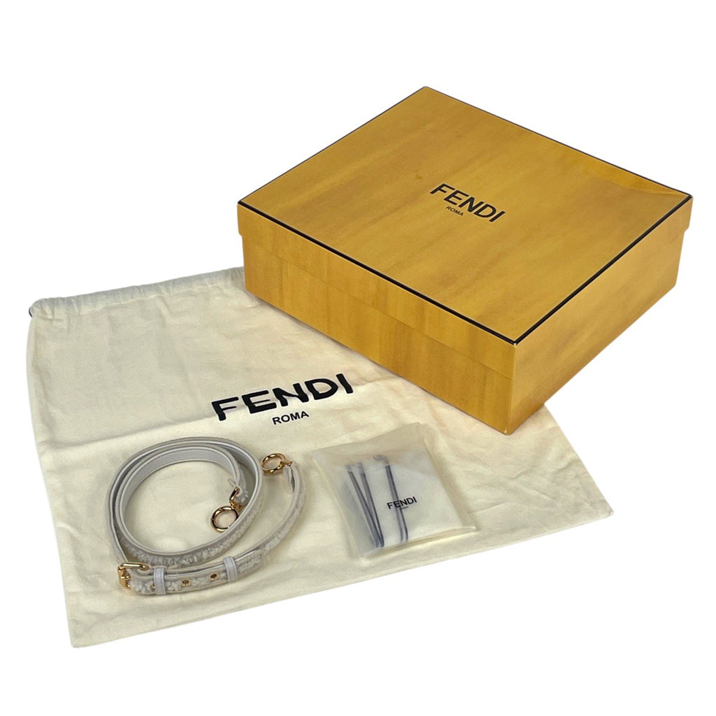 フェンディ ピーカブー アイシーユー ミディアム ハンドバッグ 2WAY ショルダーバッグ ムートン ハンドバッグ レザー ホワイト 8BN321 レディース 【中古】brbag