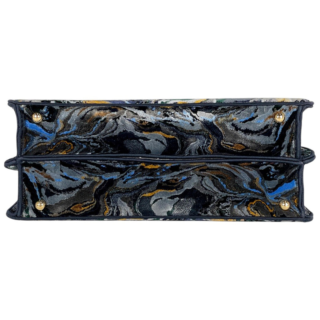 フェンディ ピーカブー アイシーユー ミディアム ハンドバッグ 2WAY ショルダーバッグ マーブル ハンドバッグ ファブリック ネイビー マルチカラー 8BN321 レディース 【中古】brbag