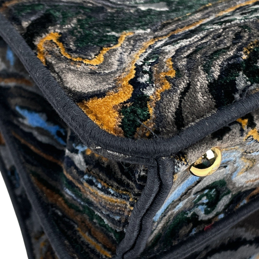 フェンディ ピーカブー アイシーユー ミディアム ハンドバッグ 2WAY ショルダーバッグ マーブル ハンドバッグ ファブリック ネイビー マルチカラー 8BN321 レディース 【中古】brbag