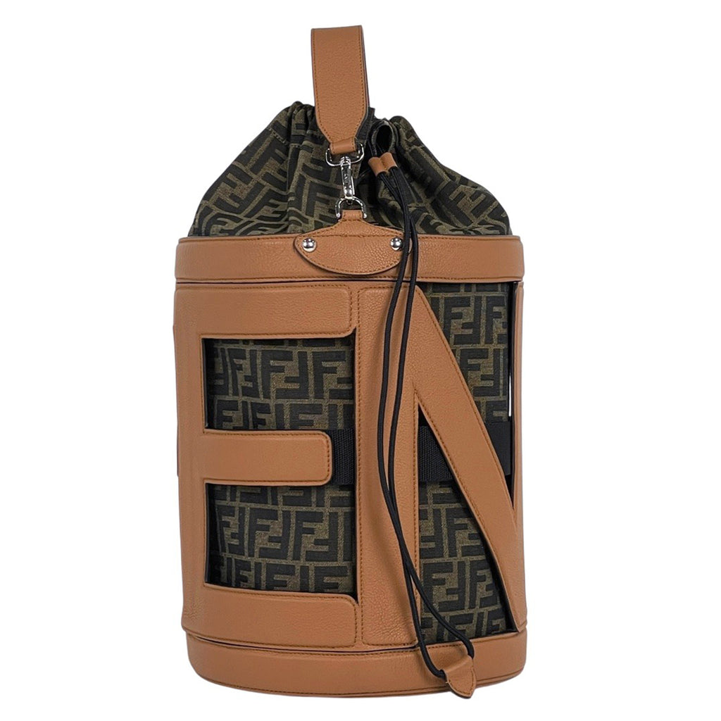 フェンディ ズッカ柄 ハンドバッグ 2WAY ショルダーバッグ 巾着 ハンドバッグ キャンバス ブラウン レディース 【中古】brbag