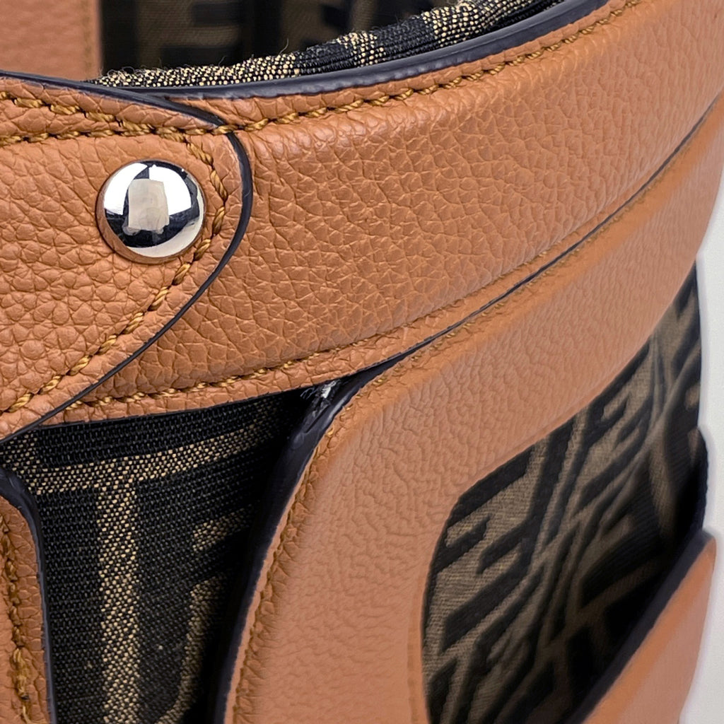 フェンディ ズッカ柄 ハンドバッグ 2WAY ショルダーバッグ 巾着 ハンドバッグ キャンバス ブラウン レディース 【中古】brbag