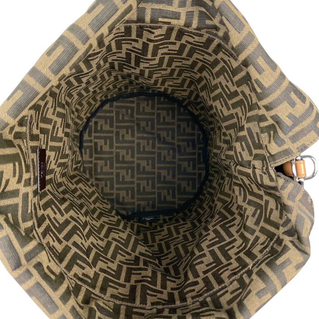 フェンディ ズッカ柄 ハンドバッグ 2WAY ショルダーバッグ 巾着 ハンドバッグ キャンバス ブラウン レディース 【中古】brbag