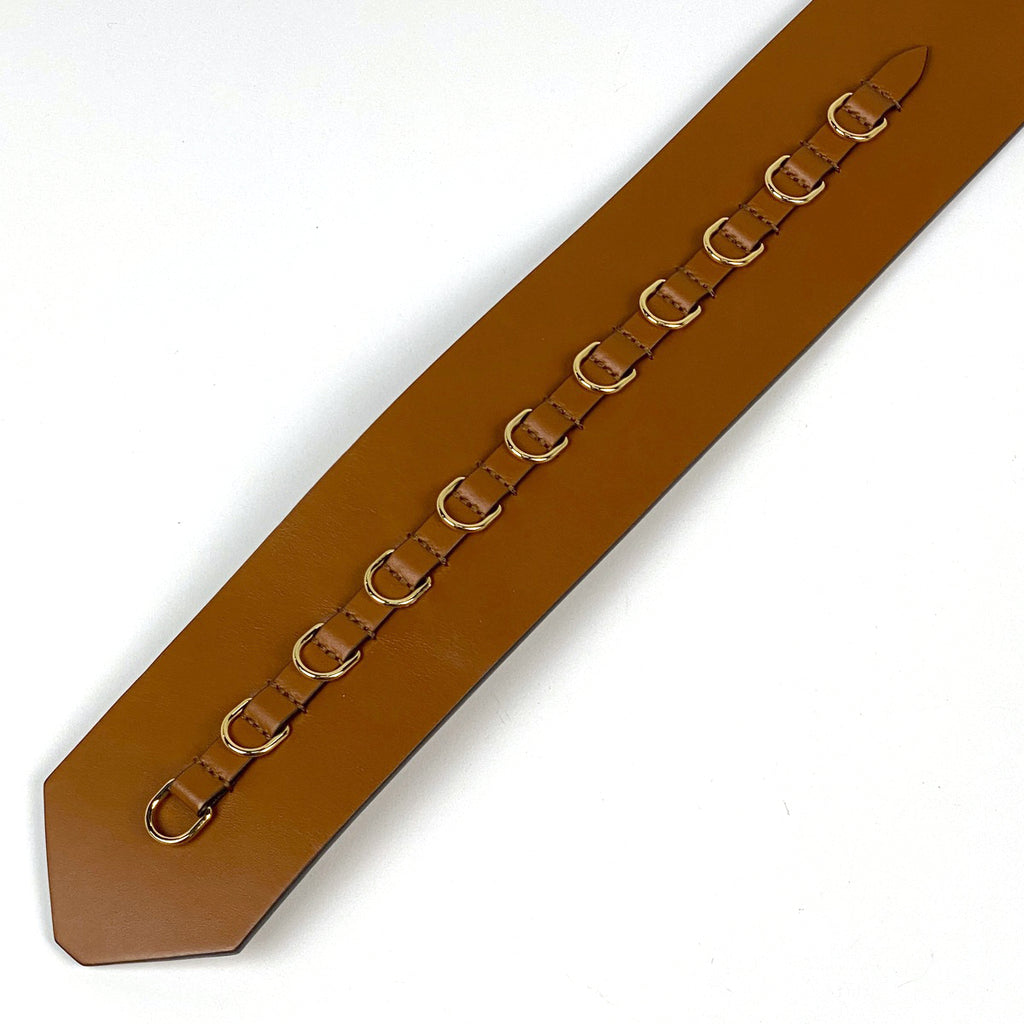 フェンディ ロゴ ベルト クリップベルト レザー ブラウン レディース 【中古】brbag