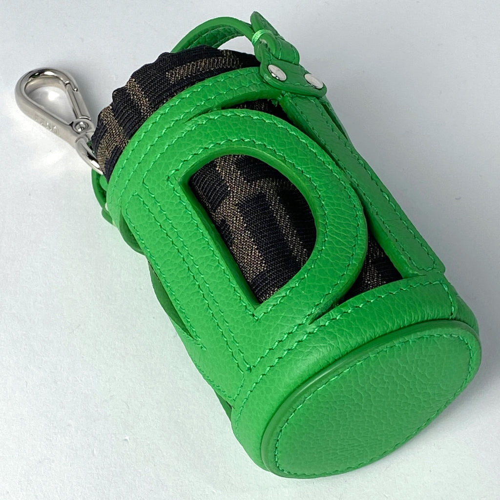 フェンディ ズッカ柄 バッグチャーム バケットモチーフ バッグチャーム レザー キャンバス グリーン ブラウン レディース 【中古】brbag