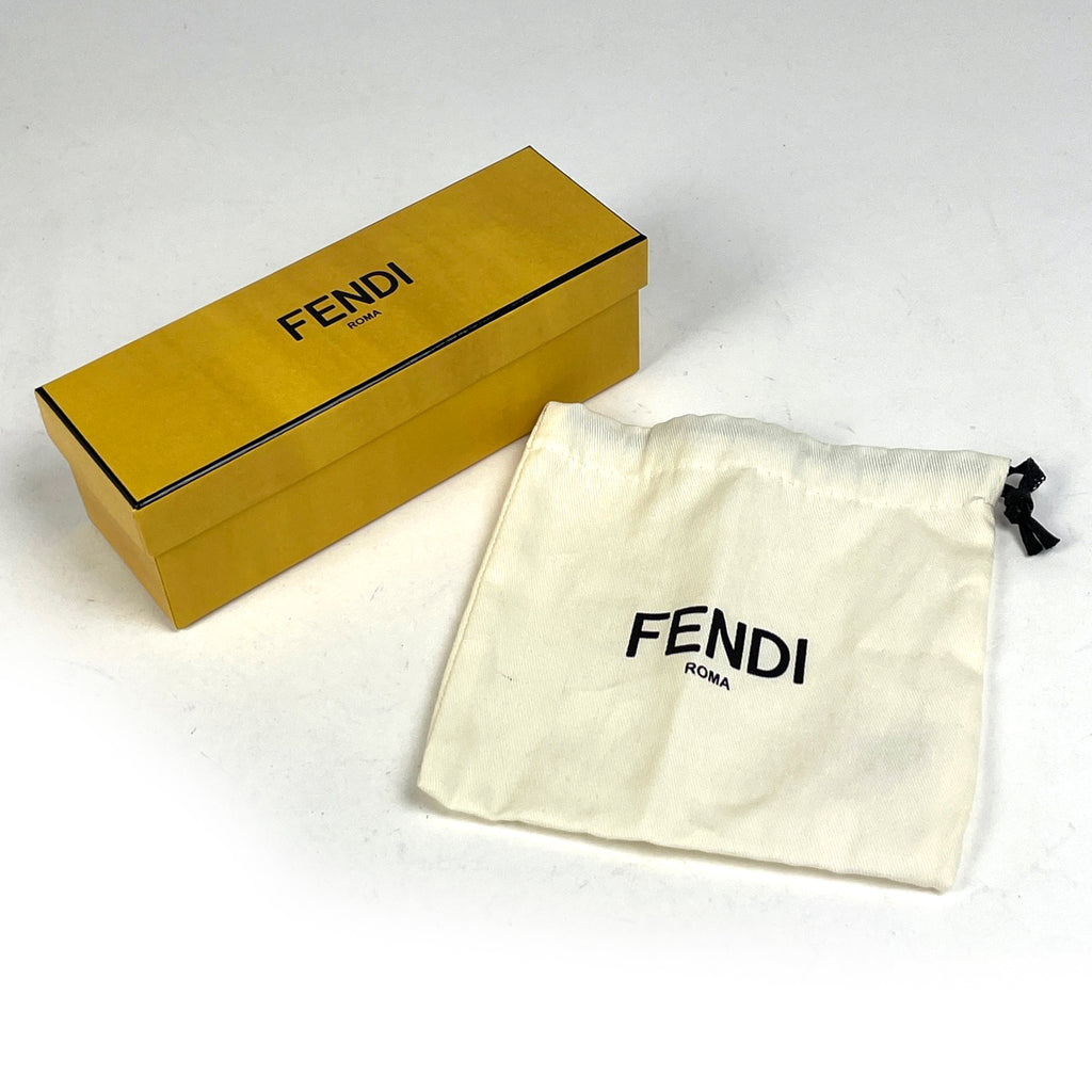 フェンディ ロゴ チャーム パフュームホルダー ペカン柄 バッグチャーム レザー GP ベージュ ゴールド レディース 【中古】brbag