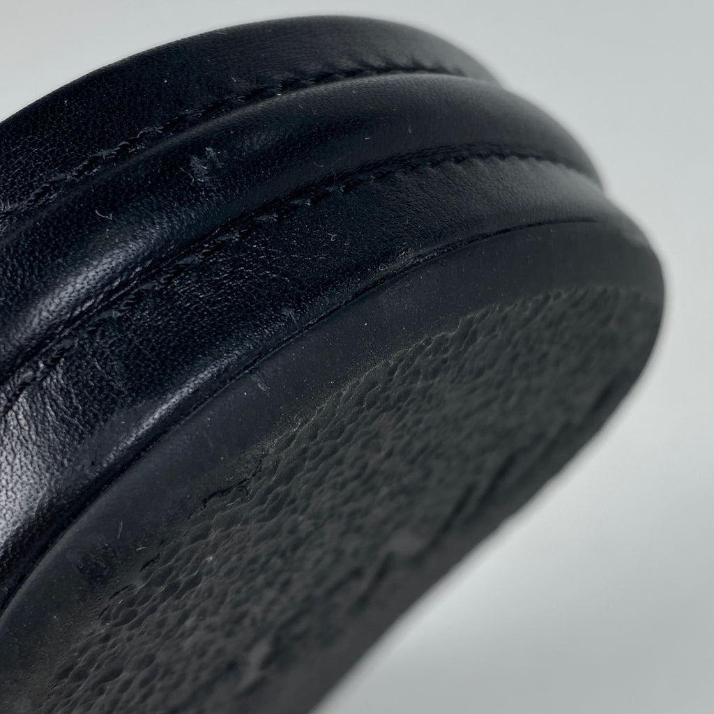 フェンディ ロゴ サンダル フラットサンダル 靴 サンダル レザー ブラック レディース 【中古】brapp