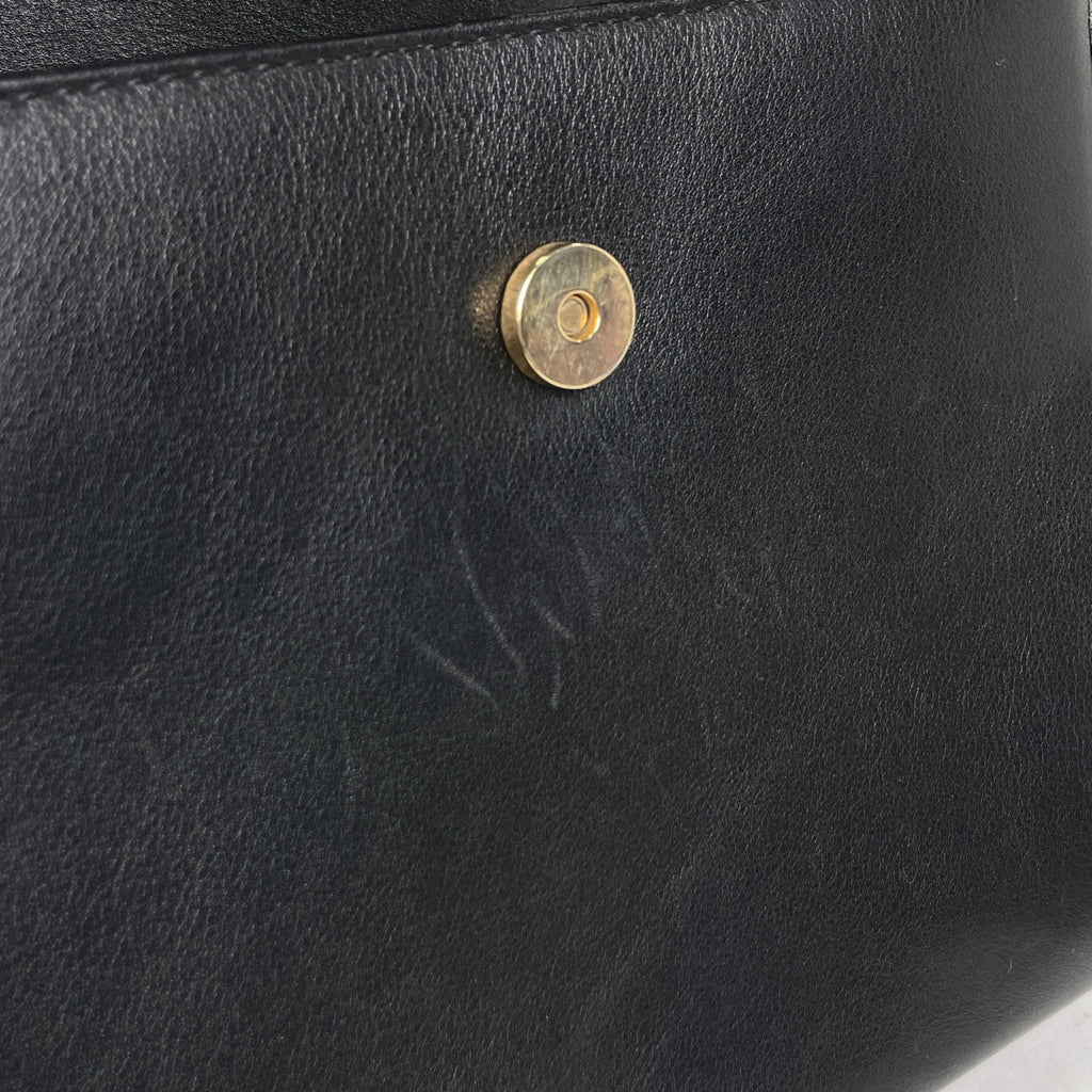 セリーヌ ロゴ ハンドバッグ 2WAY ショルダーバッグ ハンドバッグ レザー ブラック レディース 【中古】brbag