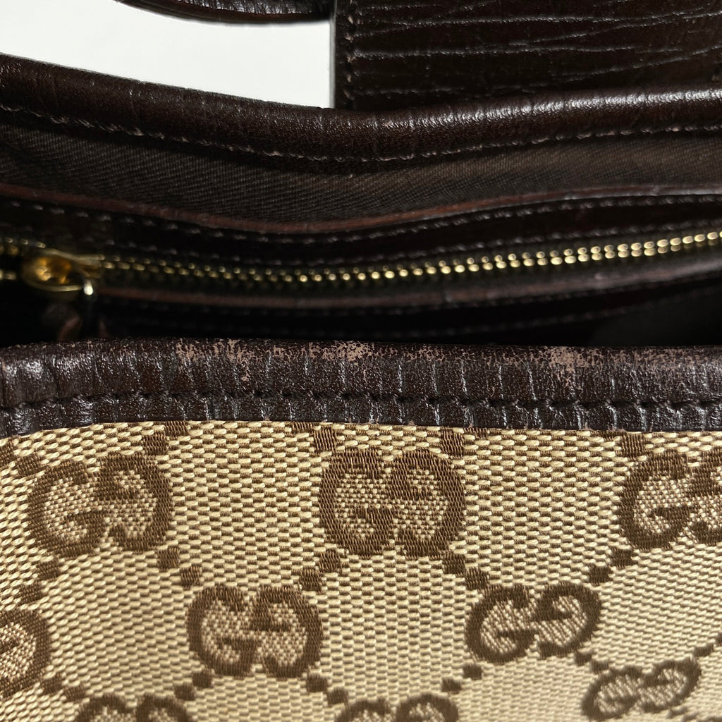 グッチ GG柄 ショルダーバッグ ウェブ シェリーライン ワンショルダー ショルダーバッグ GGキャンバス ブラウン 130779 レディース 【中古】brbag