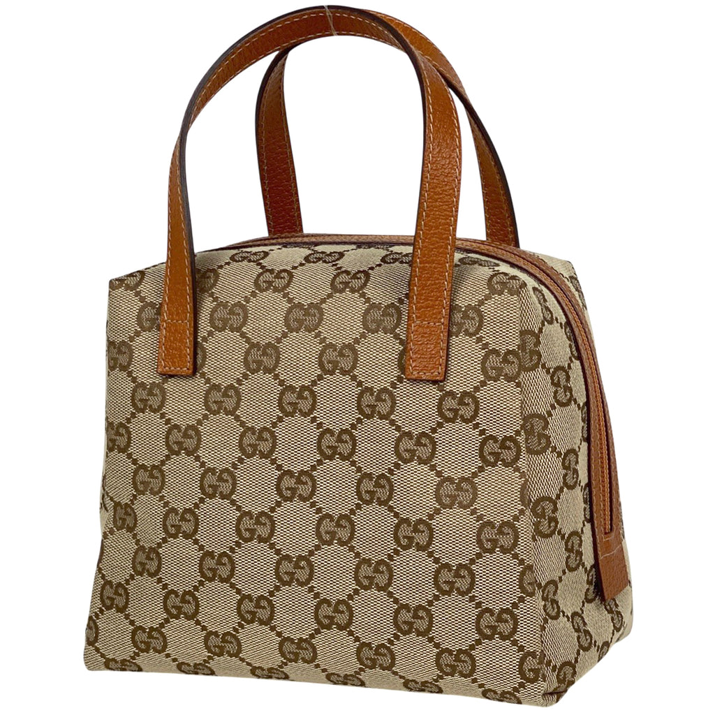 グッチ GG柄 ハンドバッグ ミニ ポーチ ハンドバッグ GGキャンバス ブラウン 124542 レディース 【中古】brbag