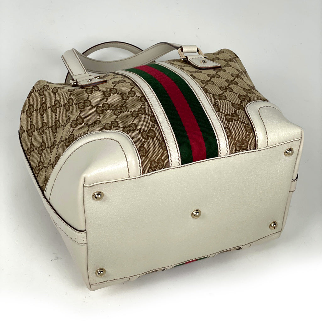 グッチ GG柄 ハンドバッグ ドクターズバッグ シェリーライン ウエブ ハンドバッグ GGキャンバス ベージュ レディース 【中古】brbag