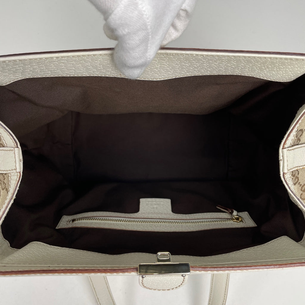 グッチ GG柄 ハンドバッグ ドクターズバッグ シェリーライン ウエブ ハンドバッグ GGキャンバス ベージュ レディース 【中古】brbag