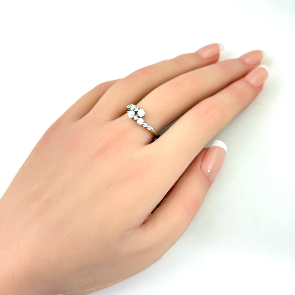 メレダイヤ デザインリング プラチナ 指輪 リング 15.5号 Pt900