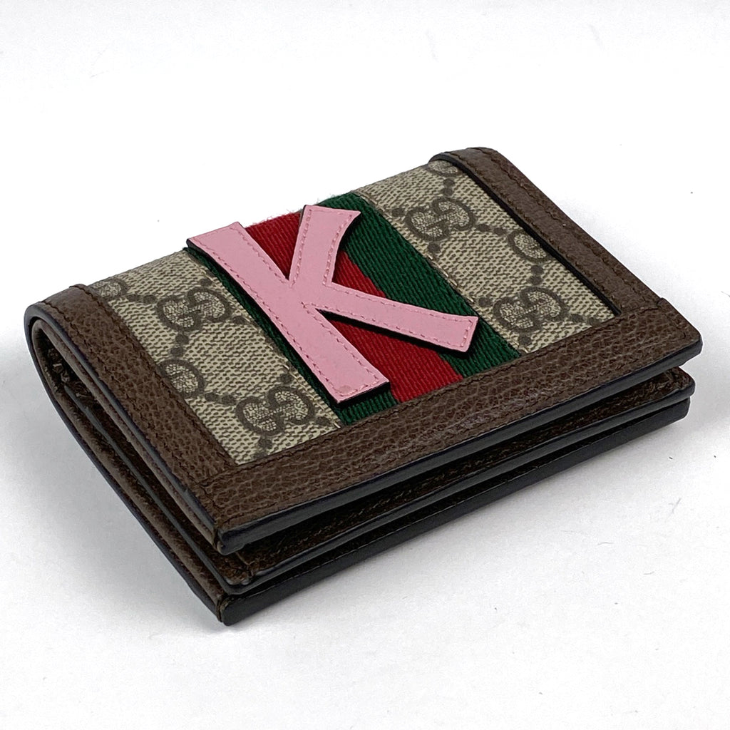 グッチ オフィディア 二つ折り 財布 GG柄 シェリーライン ウェブ 二つ折り財布 コーティングキャンバス ベージュ ブラウン 591962 レディース 【中古】brbag