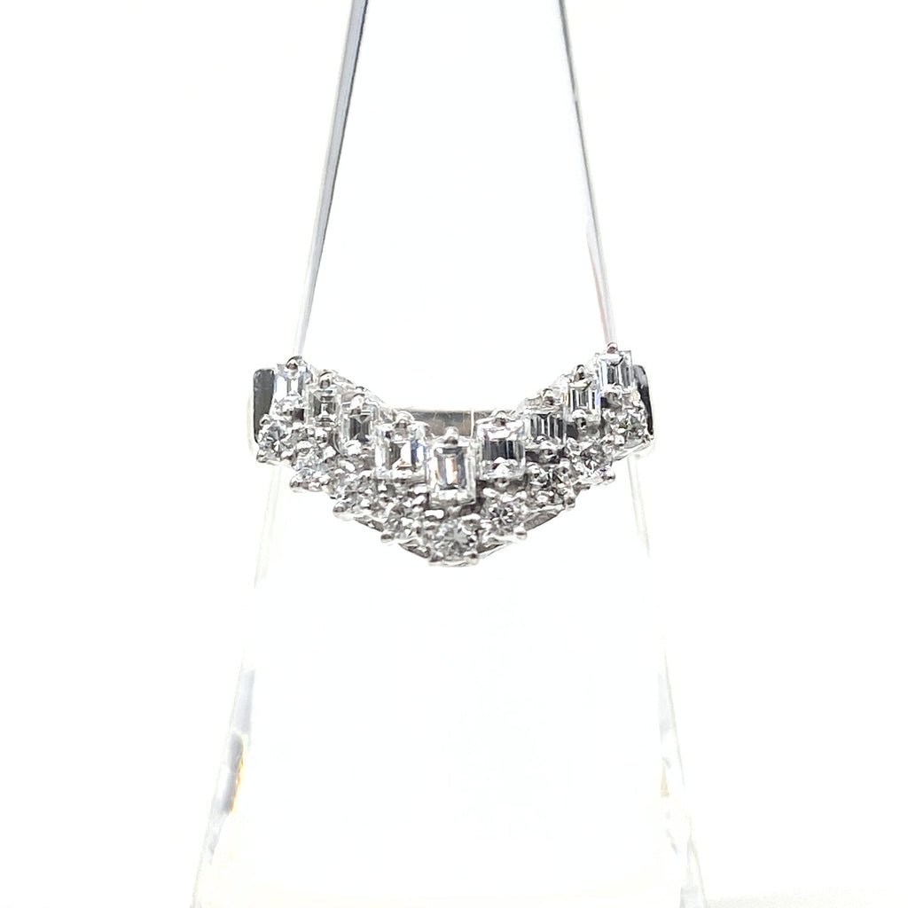 メレダイヤ デザインリング プラチナ 指輪 リング 11.5号 Pt900 ダイヤモンド レディース 【中古】nbjwl