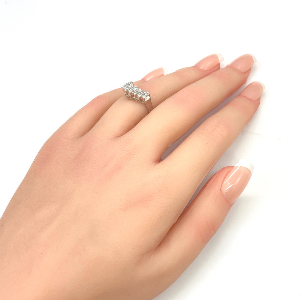 メレダイヤ デザインリング プラチナ 指輪 リング 11.5号 Pt900 ダイヤモンド レディース 【中古】nbjwl