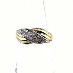 メレダイヤ デザインリング リング 11号 Pt900 K18 ダイヤモンド レディース ノンブランドジュエリー 【中古】nbjwl