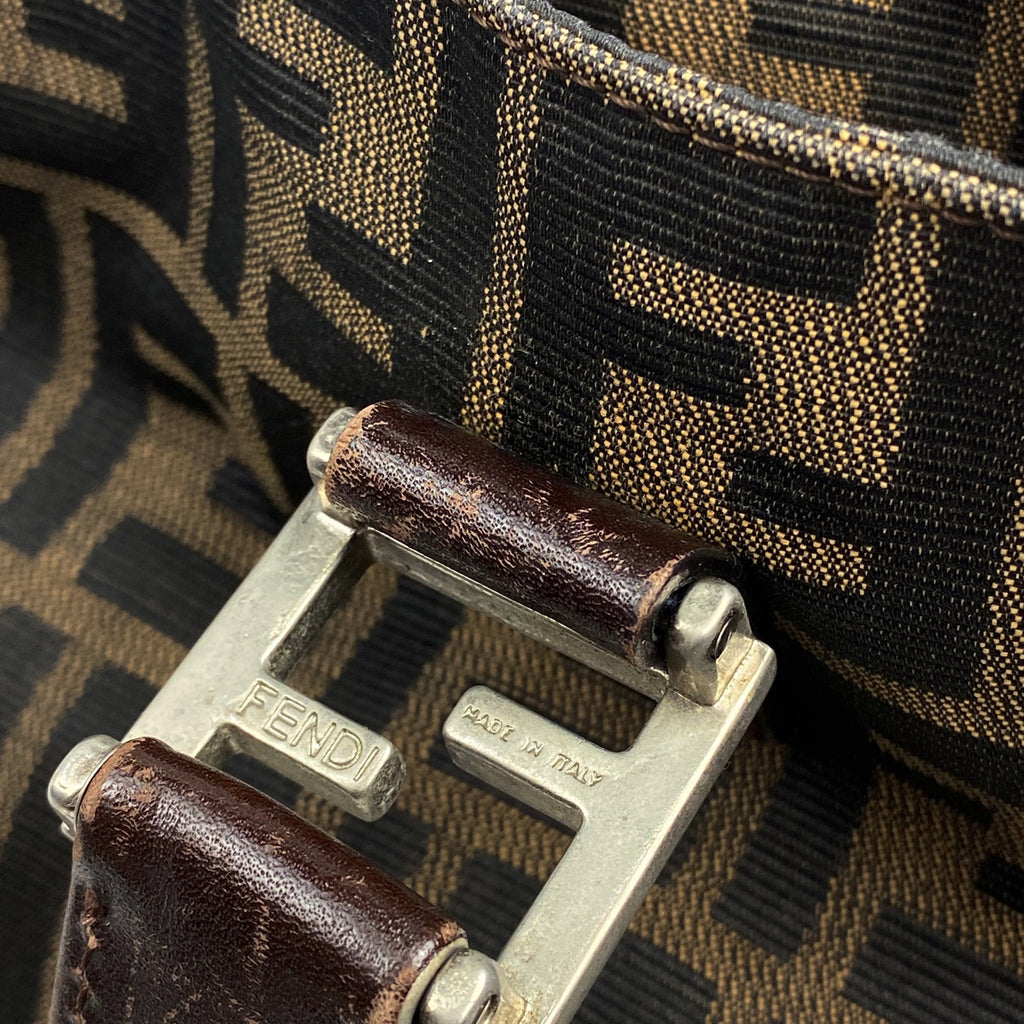 フェンディ ズッカ柄 ハンドバッグ 手提げ トートバッグ 総柄 ロゴ ハンドバッグ キャンバス ブラウン 26693 レディース 【中古】brbag