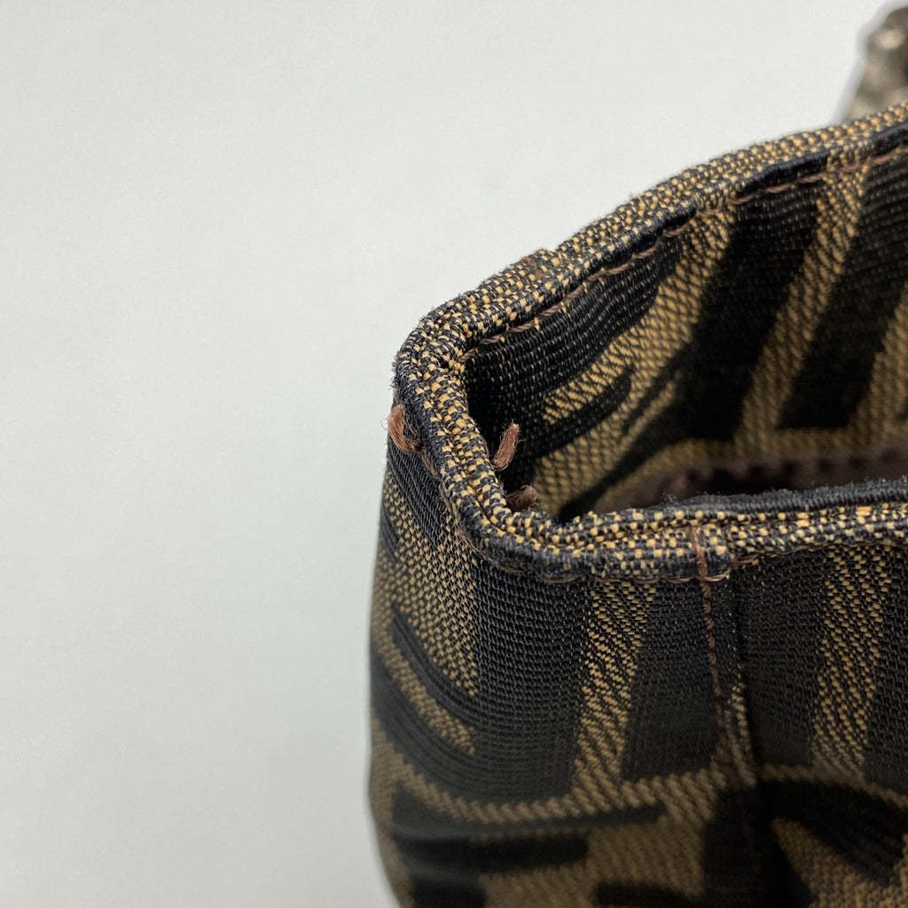 フェンディ ズッカ柄 ハンドバッグ 手提げ トートバッグ 総柄 ロゴ ハンドバッグ キャンバス ブラウン 26693 レディース 【中古】brbag