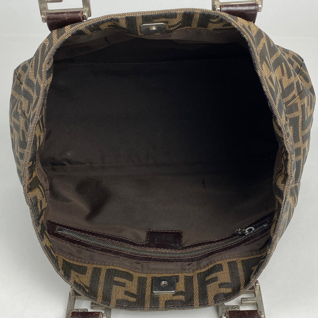 フェンディ ズッカ柄 ハンドバッグ 手提げ トートバッグ 総柄 ロゴ ハンドバッグ キャンバス ブラウン 26693 レディース 【中古】brbag