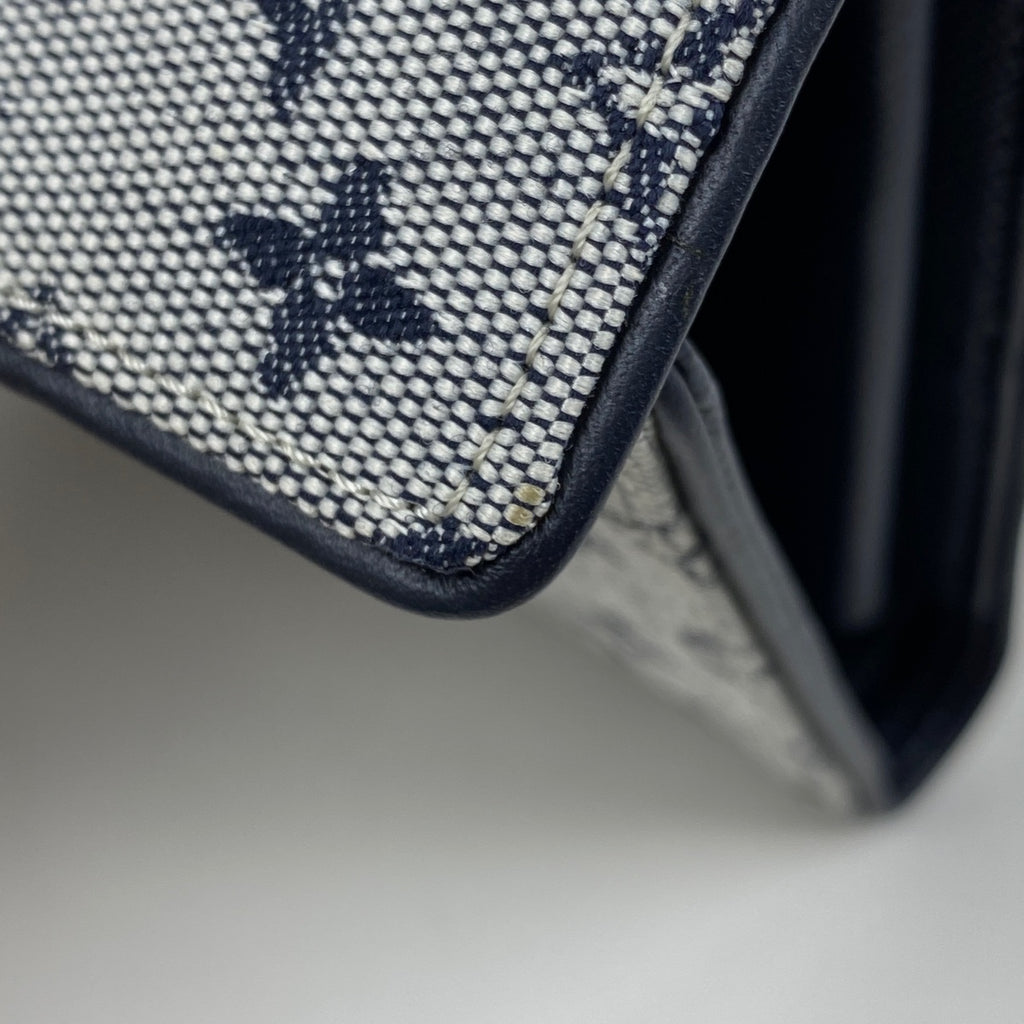 ルイ・ヴィトン ポルト ビエ カルト クレディ モネ 三つ折り財布 モノグラムミニ ブルー M92239 レディース 【中古】brbag