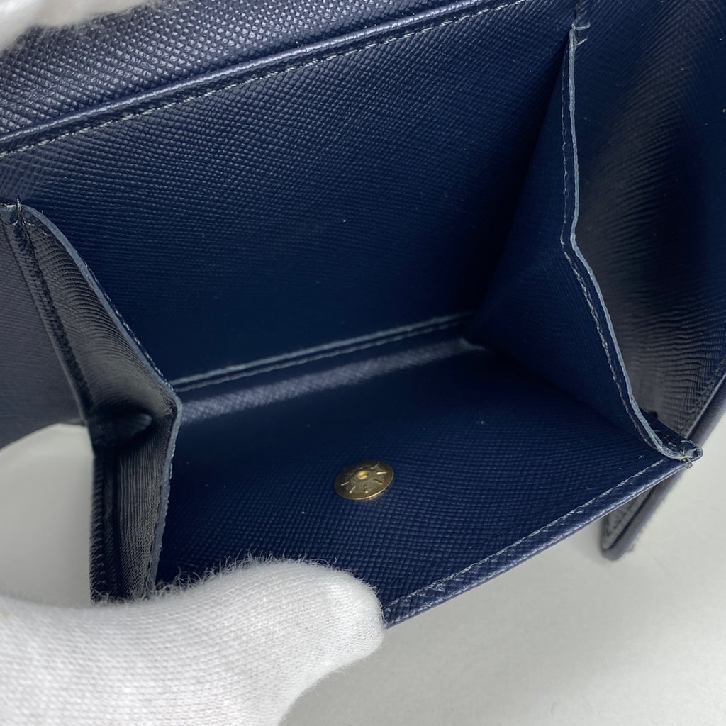 ルイ・ヴィトン ポルト ビエ カルト クレディ モネ 三つ折り財布 モノグラムミニ ブルー M92239 レディース 【中古】brbag