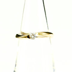 ダイヤモンド デザインリング YG イエローゴールド 指輪 リング 11号 K18 ダイヤモンド レディース ノンブランドジュエリー 【中古】nbjwl