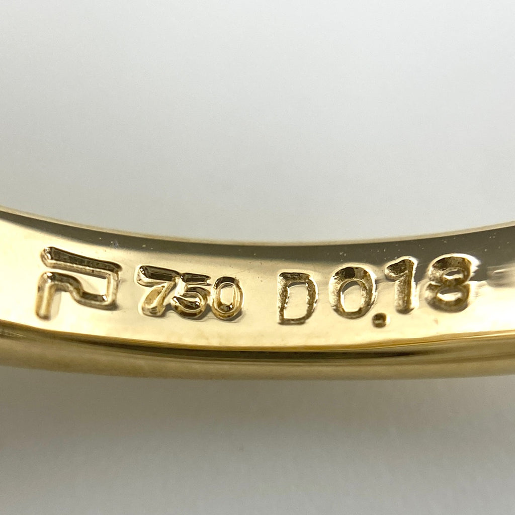 ポーラ サファイア デザインリング YG イエローゴールド 指輪 メレダイヤ リング 12号 750 サファイア ダイヤモンド レディース 【中古】brjwl