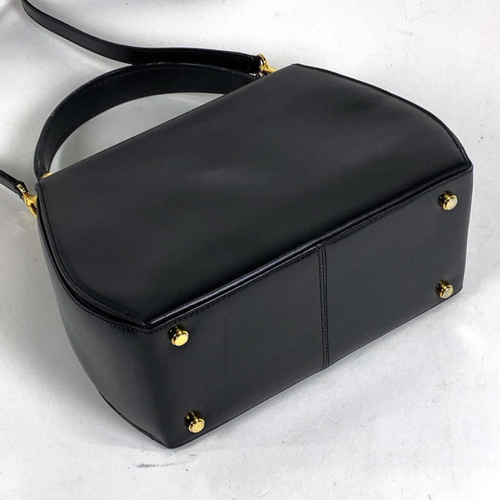 サルヴァトーレフェラガモ ガンチーニ ハンドバッグ 2WAY ショルダーバッグ ハンドバッグ レザー ブラック 4695 レディース 【中古】brbag