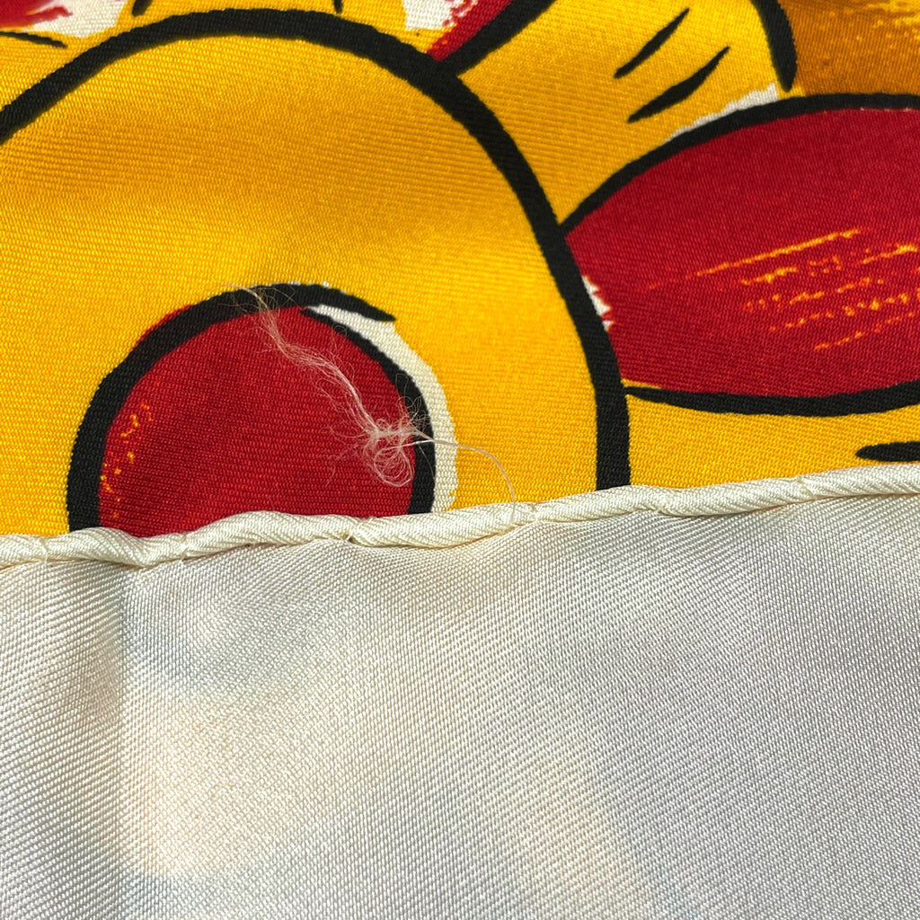 シャネル フラワー柄 スカーフ 花柄 ココマーク スカーフ シルク ホワイト マルチカラー レディース 【中古】brbag