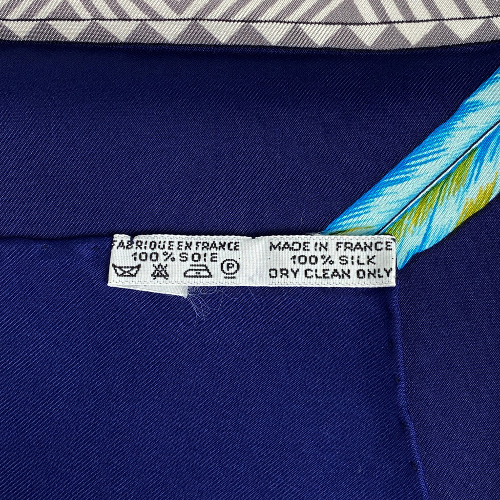 エルメス カレ 90 BRAZIL ブラジル スカーフ シルク ネイビー マルチカラー レディース 【中古】brbag