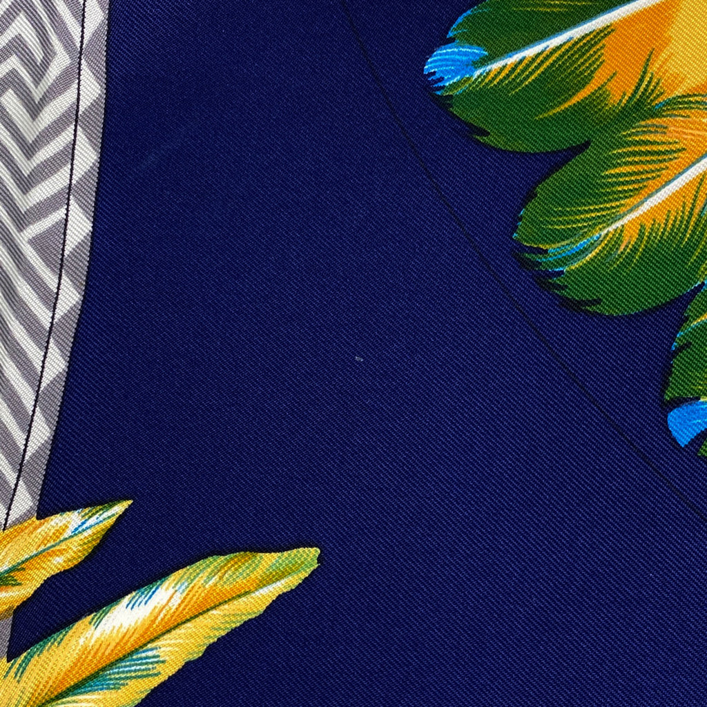 エルメス カレ 90 BRAZIL ブラジル スカーフ シルク ネイビー マルチカラー レディース 【中古】brbag