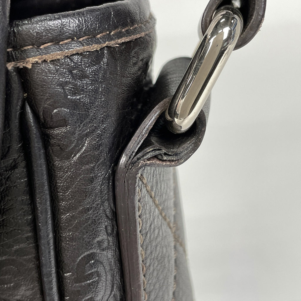 グッチ グッチシマ ショルダーバッグ シグネチャー メッセンジャーバック ショルダーバッグ シマレザー ブラウン 223665 レディース 【中古】brbag