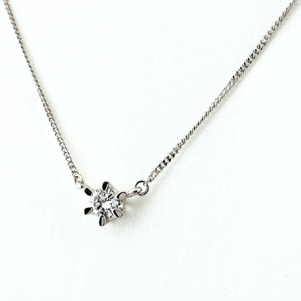 ダイヤモンド デザインネックレス プラチナ ペンダント ネックレス Pt850 ダイヤモンド レディース ノンブランドジュエリー 【中古】nbjwl