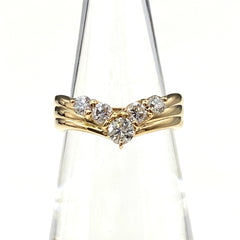 メレダイヤ デザインリング YG イエローゴールド 指輪 リング 8.5号 K18 ダイヤモンド レディース 【中古】nbjwl