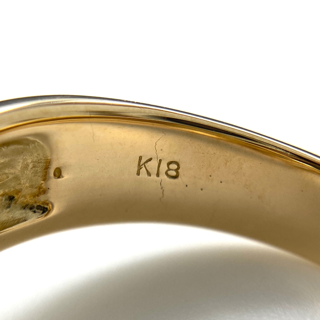 メレダイヤ デザインリング YG イエローゴールド 指輪 リング 8.5号 K18 ダイヤモンド レディース 【中古】nbjwl