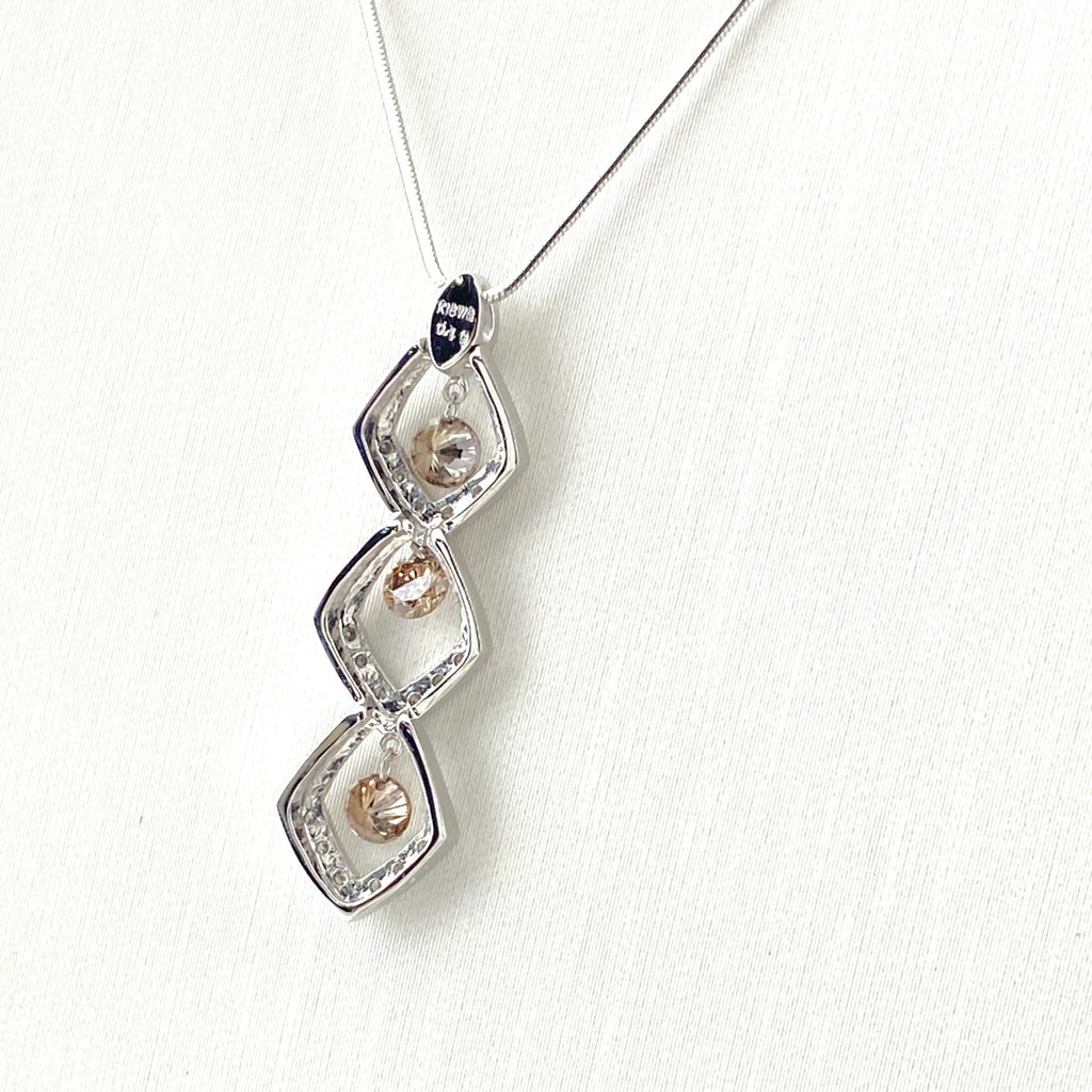 メレダイヤ デザインネックレス WG ホワイトゴールド ペンダント ネックレス K18 WG ダイヤモンド レディース 【中古】nbjwl