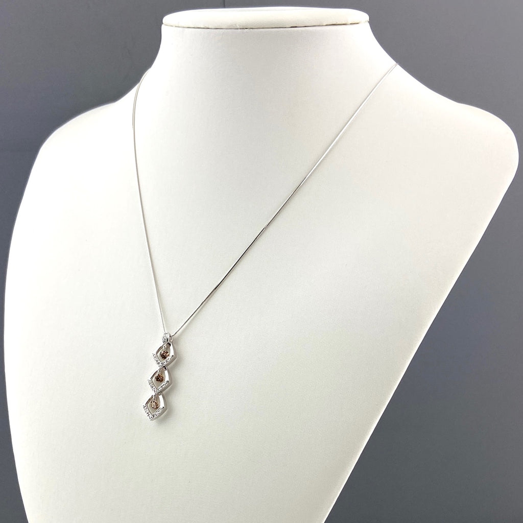 メレダイヤ デザインネックレス WG ホワイトゴールド ペンダント ネックレス K18 WG ダイヤモンド レディース 【中古】nbjwl